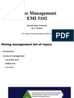 Mine Management Levels Explained