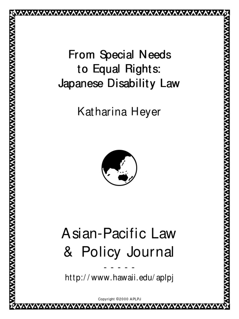 Japanese Disability Law | PDF | Disability | Ratification