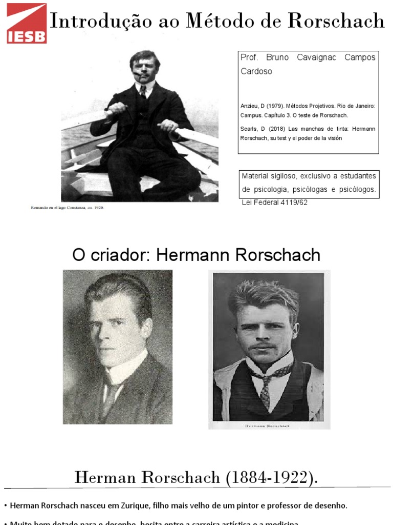 Aula 2 Introdução Ao Método De Rorschach Pdf Carl Jung Psicologia