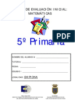 Prueba de Matemáticas 5º