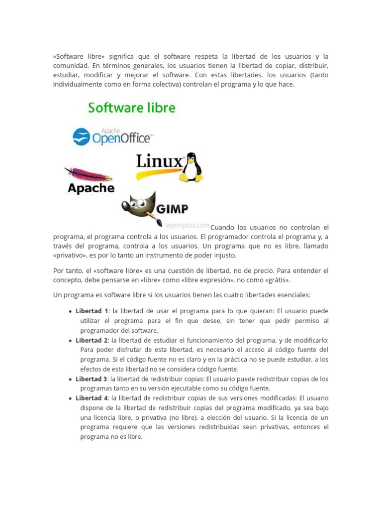 Software Libre PDF Software libre Programa de computadora