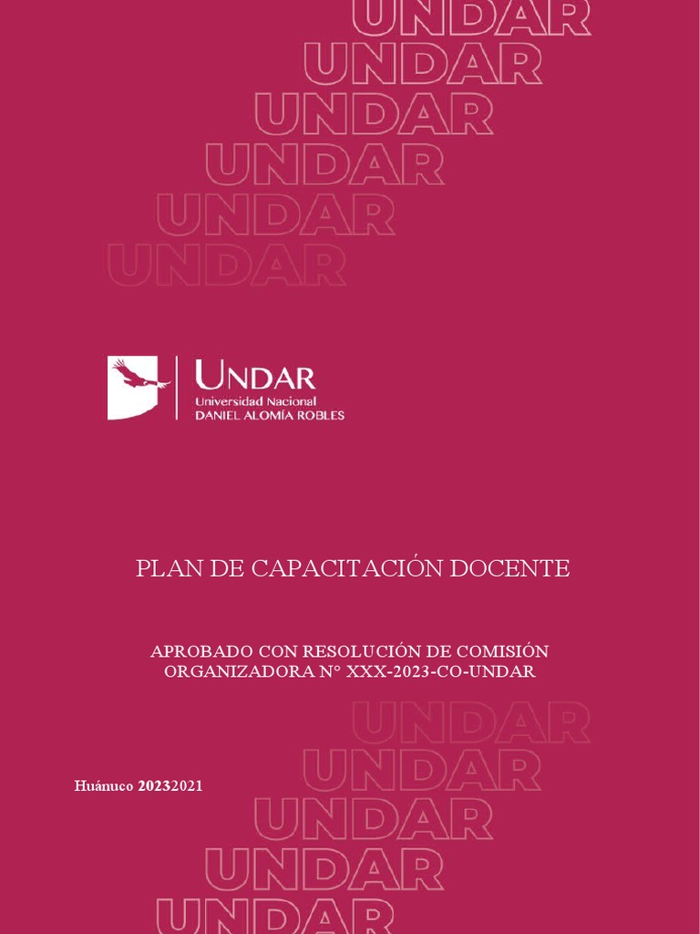 Plan de Capacitación Docente UNDAR | PDF | Maestros | Evaluación