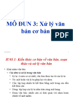 MÔ ĐUN 3: Xử lý văn bản cơ bản