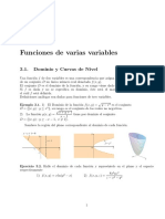 Cap Itulo 3 Funciones de Varias Variables: 3.1. Dominio y Curvas de Nivel