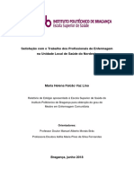 Satisfação Com o Trabalho Dos Profissionais de Enfermagem Na Unidade Local de Saúde Do Nordeste