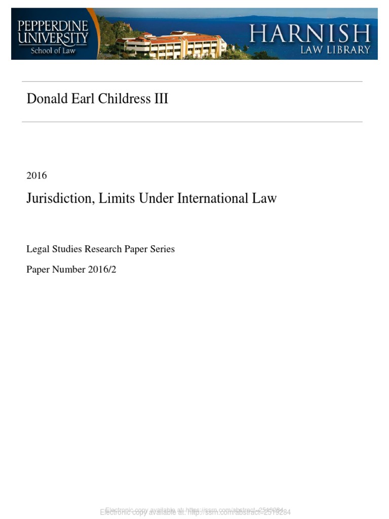 Jurisdiction Limits in International Law | PDF | Jurisdiction ...