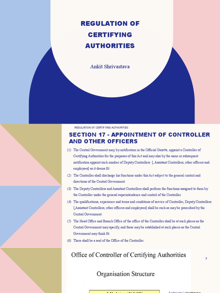 REGULATION OF CERTIFYING AUTHORITIES | PDF | Audit | License
