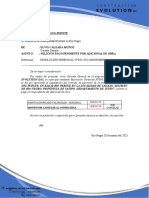 Solicitud de pago pendiente por adicional de obra en Rio Negro