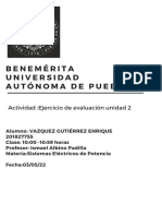 Benemérita Universidad Autónoma de Puebla: Actividad:Ejercicio de Evaluación Unidad 2
