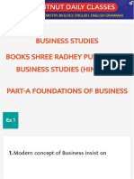 Business Studies Books Shree Radhey Publication Business Studies (Hinglish) Part-A Foundations of Business