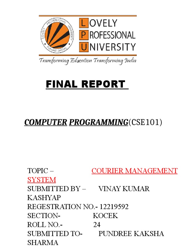 C Project Final Report-1 | PDF