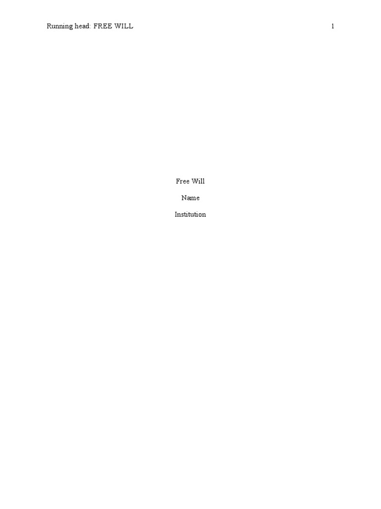 Free Will | PDF
