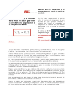 Relación Entre La Temperatura y El Volumen de Un Gas Cuando La Presión Es Constante