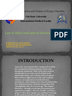 Law of Optics and Optical Devices in Medicine: Ministry of Education and Science of Kyrgyz Republic