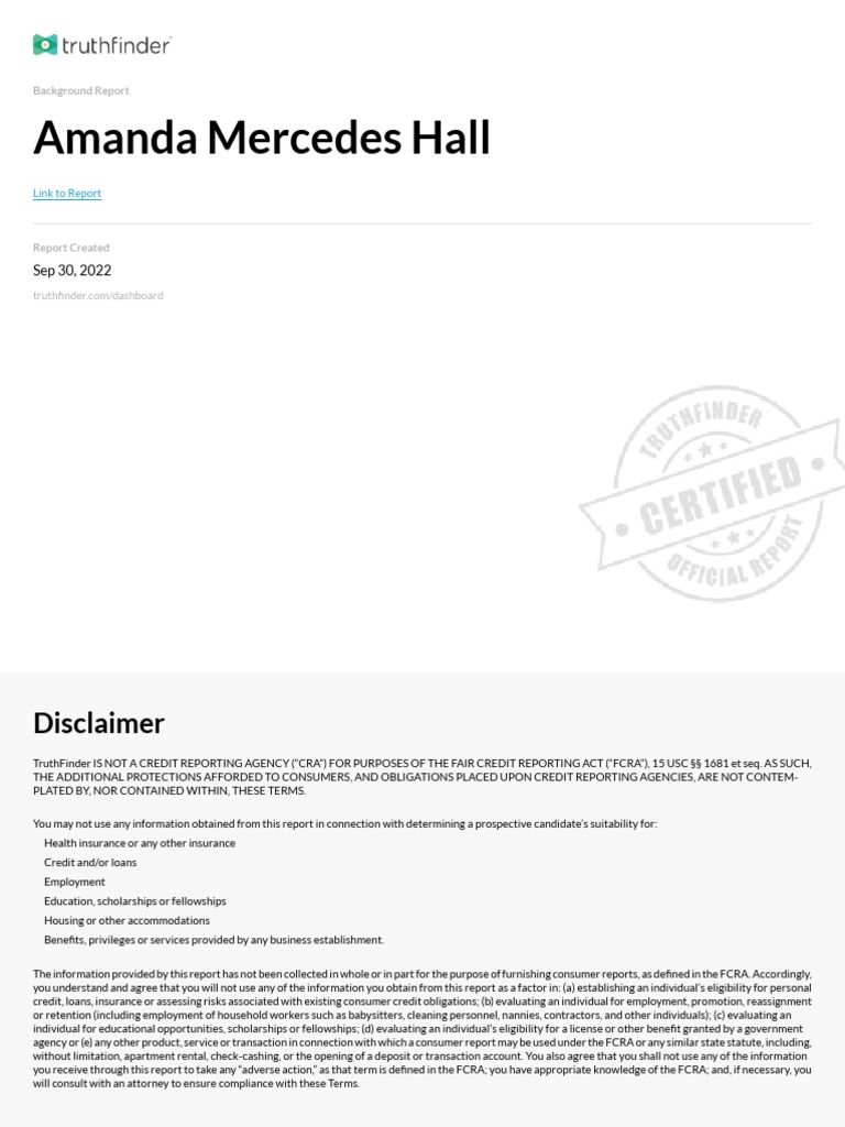 Background report on amanda mercedes hall pdf deed mortgage loan
