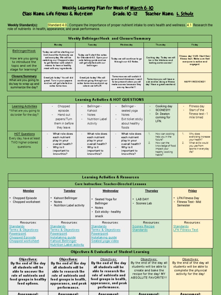 Life Fitness & Nutrition Weekly Plan | PDF | Nutrition | Diet & Nutrition
