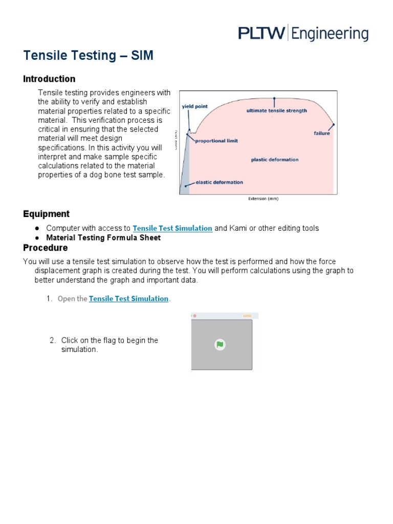 Tensile Testing - SIM | PDF | Deformation (Engineering) | Young's Modulus