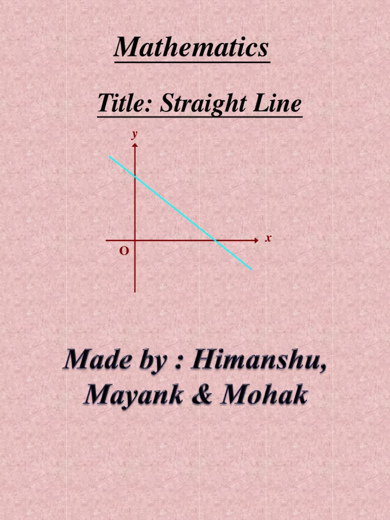Mathematics: Title: Straight Line | PDF | Line (Geometry ...