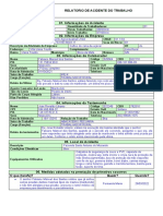 Relatório de acidente de trabalho com picada de inseto