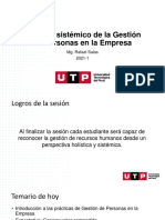 Enfoque Sistémico de La Gestión de Personas en La Empresa: Mg. Rafael Salas 2021-1