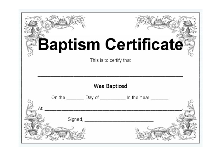 Baptism Certificate Template 4 PDF