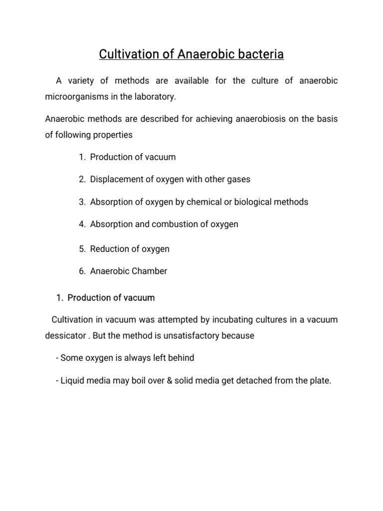 Anaerobic Culture Method PDF