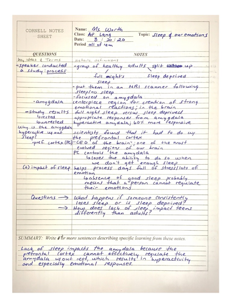 Cornell-Notes Model | PDF