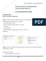 Algoritmos para calcular áreas y velocidad usando DFD y PseInt