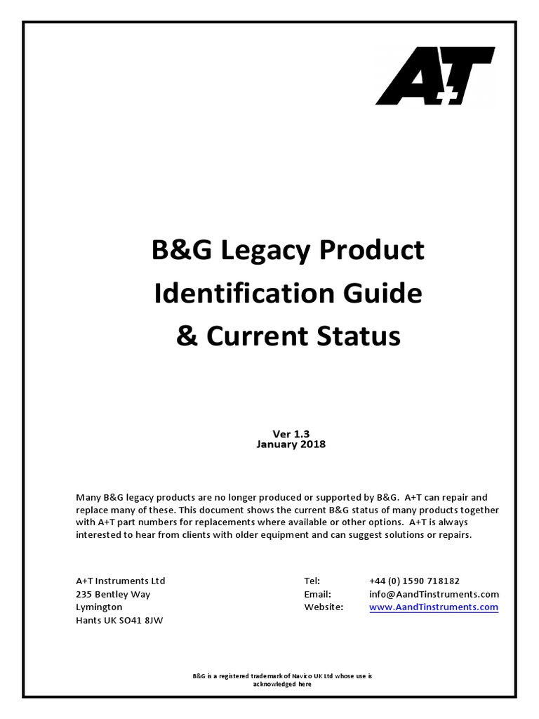 BG Product Identification and AT Status V1.3 PDF Valve Mast (Sailing)