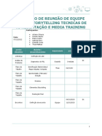 Registro de Reunião de Equipe (PBL) - Storytelling Tecnicas de Apresentação E Media Training