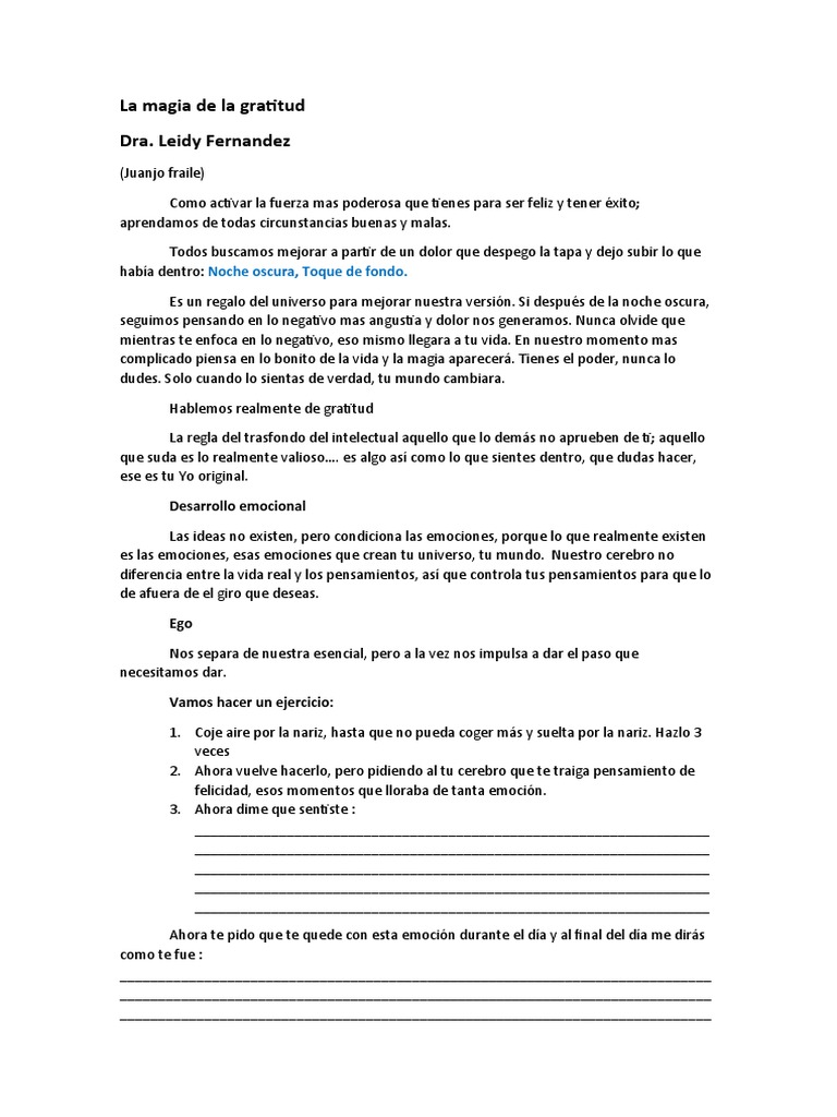 La Magia de La Gratitud | PDF | Gratitud | Las emociones