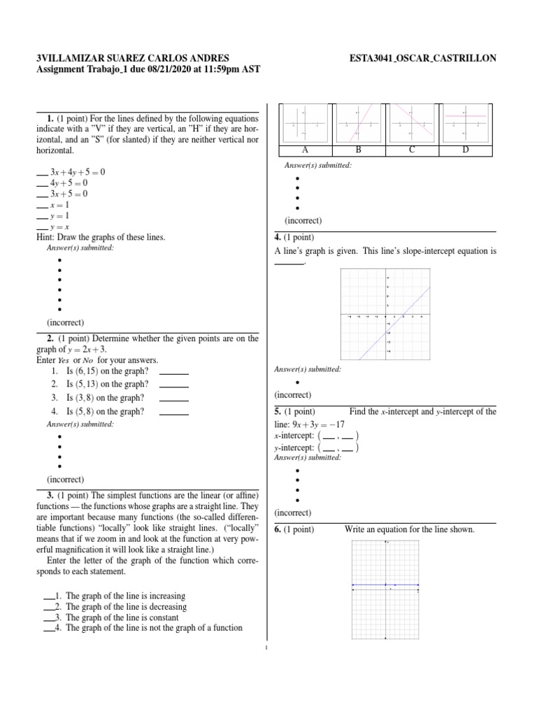 Linear Equations and Graph Analysis | PDF | Function (Mathematics ...