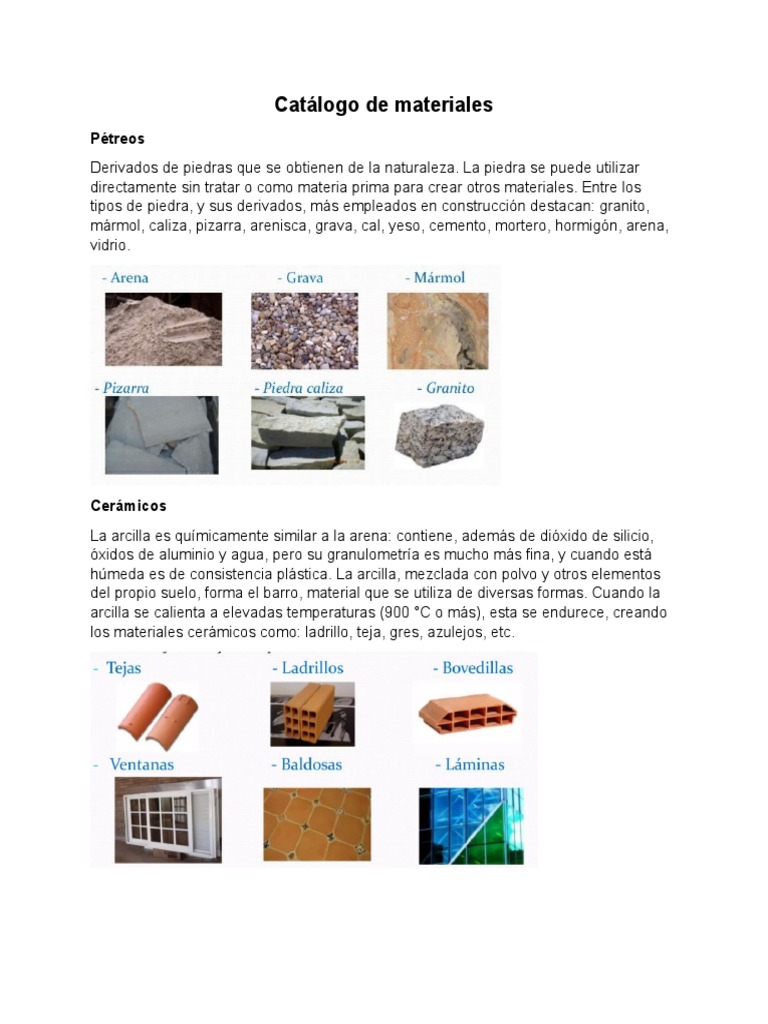 Catálogo de Materiales de Construcción | PDF | Hogar, jardinería y ...