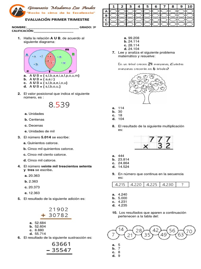 Grado Tercero Matematicas Descargar Gratis Pdf Matemáticas