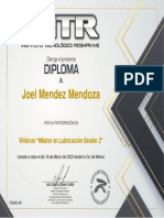 Joel Mendez Mendoza: Webinar "Máster en Lubricación Sesión 2"