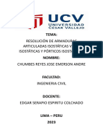 Resolución de Armaduras Articuladas Isostáticas Vigas Isostáticas Y Pórticos Isostáticos. Chumbes Reyes Jose Emerson Andre