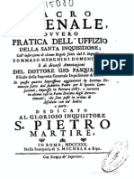 Sacro Arsenale Ovvero Pratica Dell'uffizio Della Santa Inquisizione 1730