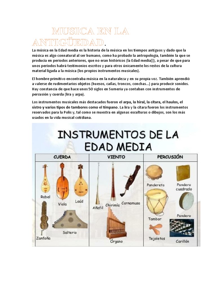 Instrumentos Musicales en la Antigüedad | PDF