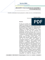 Política, Religión y Racialidad en Sudáfrica Contemporánea