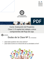 Evaluación de capital de trabajo y flujo de caja en proyectos