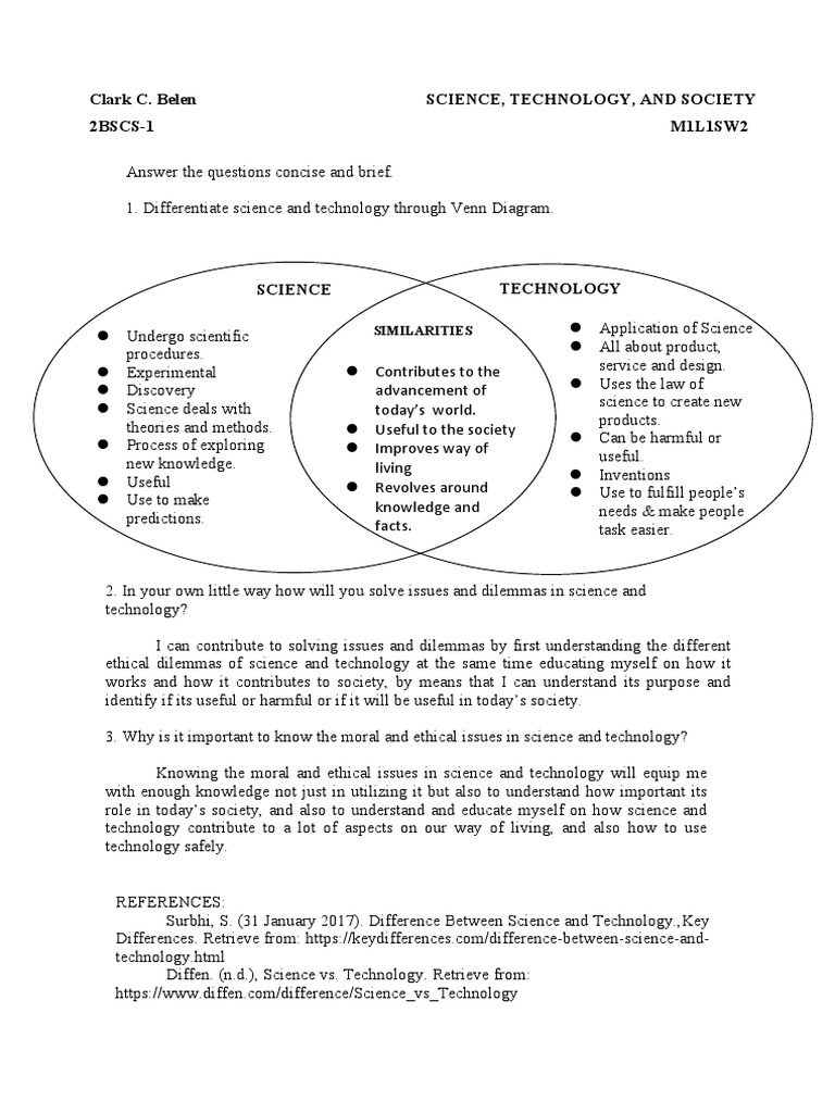 Science vs. Technology Explained | PDF | Science | Academic Discipline ...