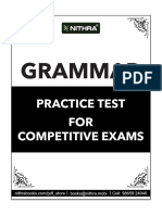 Grammar: Practice Test FOR Competitive Exams