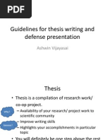 Guidelines for Thesis Writing and Defense Presentation