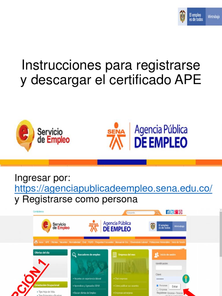 Instrucciones para Descargar Certificado APE | PDF