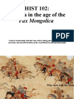 HIST 102: Eurasia in The Age of The: Pax Mongolica