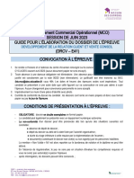 BTS MCO 2023 - Guide D Élaboration Dossier Professionnel DRCV E41