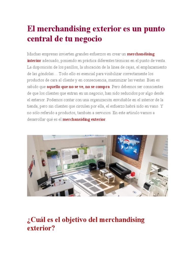 El Merchandising Exterior Es Un Punto Central de Tu Negocio | PDF ...