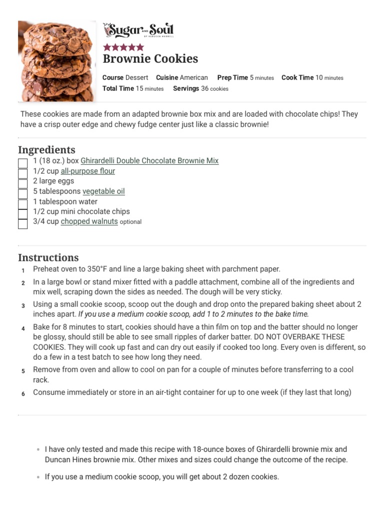 Brownie Cookies Sugar and Soul PDF