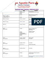 San Agustin Parish Lenten and Paschal Triduum Schedule