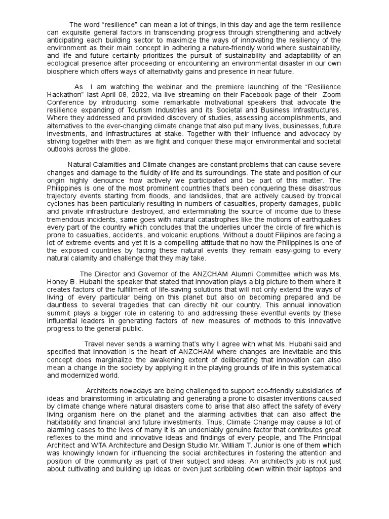 Resilience Hackathon Pdf